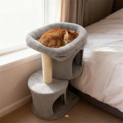 26" Compact Cat Tree with 2 Condos &