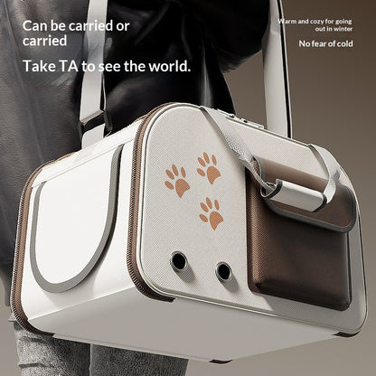 Winter Warm Cat Carrier Portable for Outings
