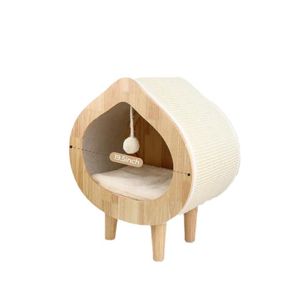Luxury Indoor Cat Bed Modern Wooden Pet Cat