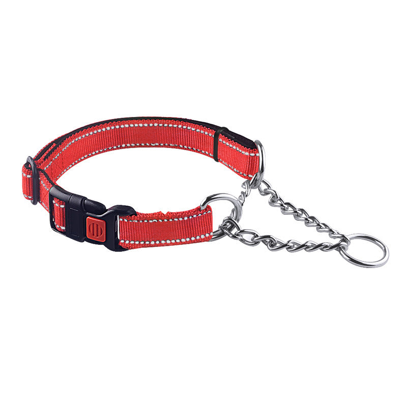 Reflective Nylon Stainless Steel Pet Collar