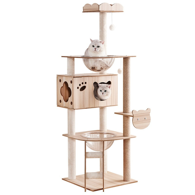Wood-Based Particleboard Pet House Design with Built-In Cat