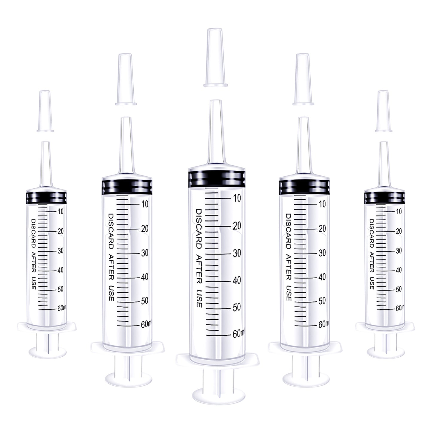 5Packs 60Ml Syringe for Industrial