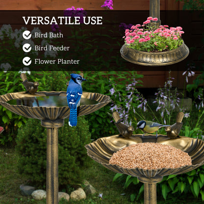 32" Antique Bird Bath Decorative Birdbath Bird Feeder