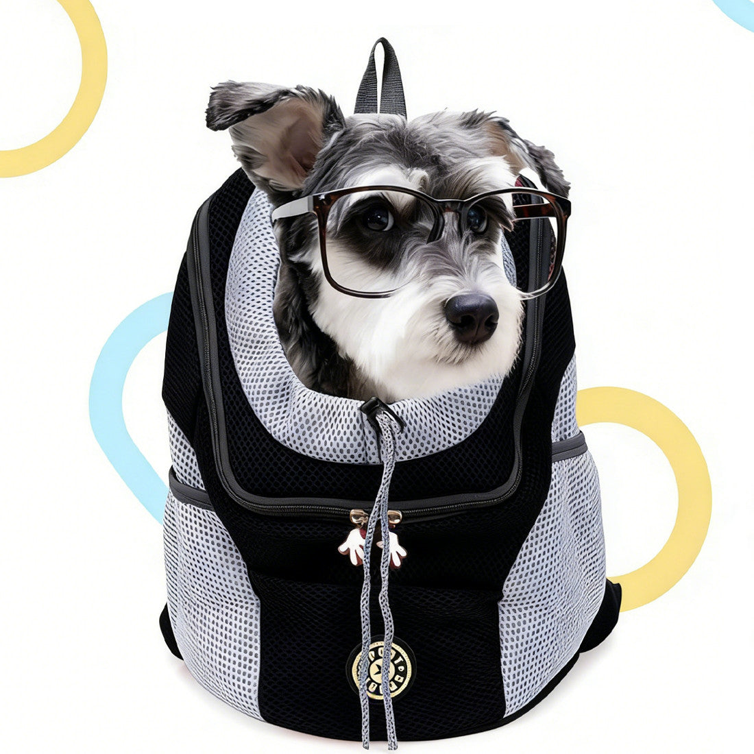 Pet Dog Carrier Puppy Travel Mesh Backpack Front