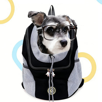Pet Dog Carrier Puppy Travel Mesh Backpack Front