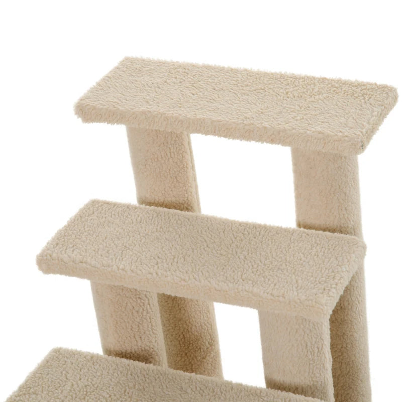 4-Step Multi-Level Carpeted Cat Scratching Post Pet Stairs