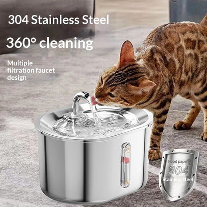 Pet Water Fountain 304 Stainless Steel Circulating Filtration