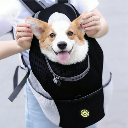 Pet Dog Carrier Puppy Travel Mesh Backpack Front