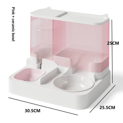 Automatic Feeder and Water Fountain Combo Cat Food