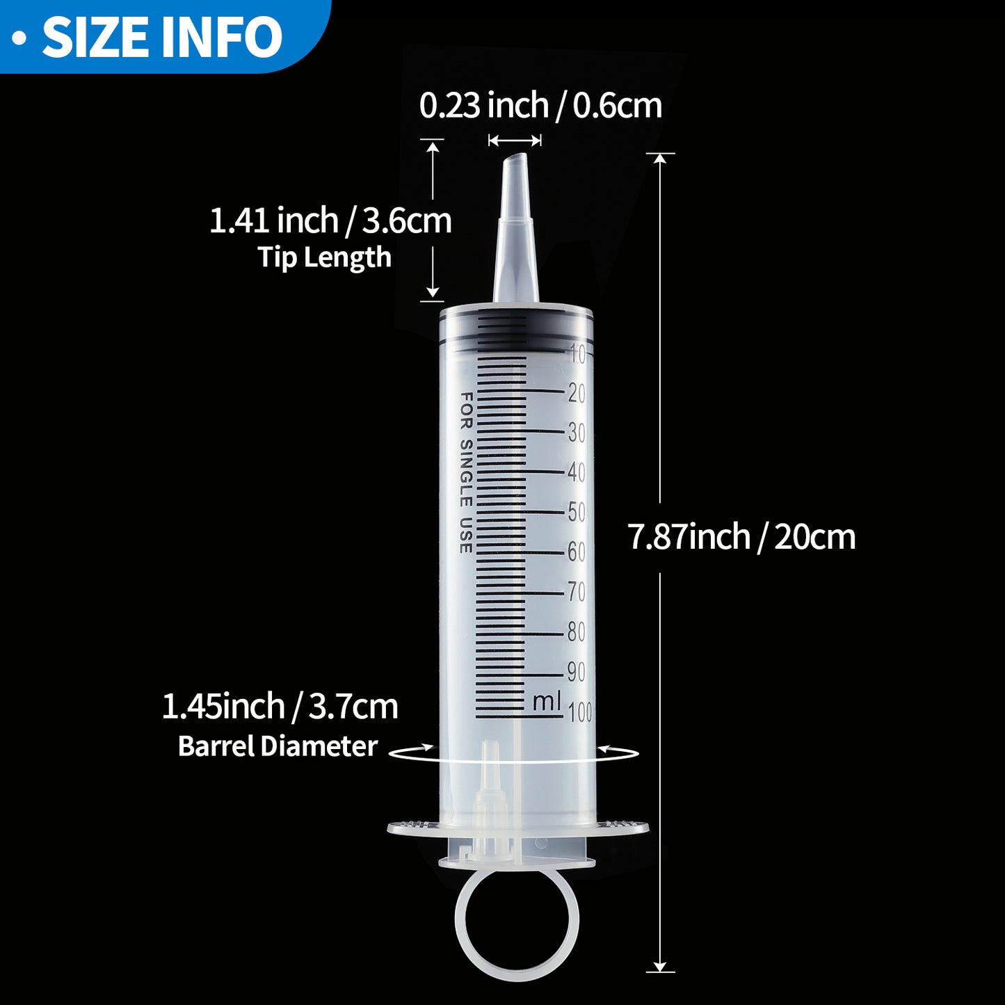 5Packs 100Ml Syringe for Industrial