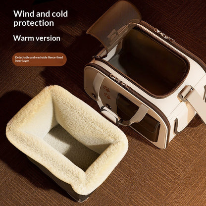 Winter Warm Cat Carrier Portable for Outings