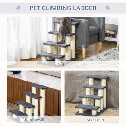 Cat Tree with 4 Steps for High Beds