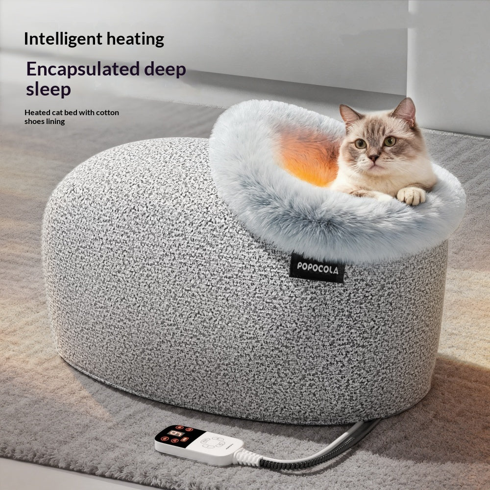 Winter Thickened Enclosed Cat Bed