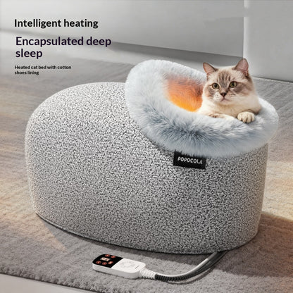 Winter Thickened Enclosed Cat Bed