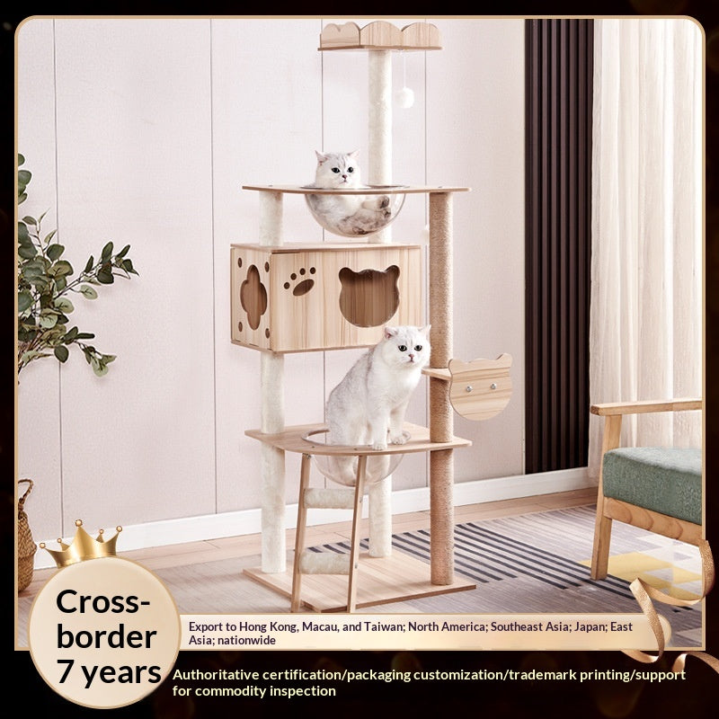 Wood-Based Particleboard Pet House Design with Built-In Cat