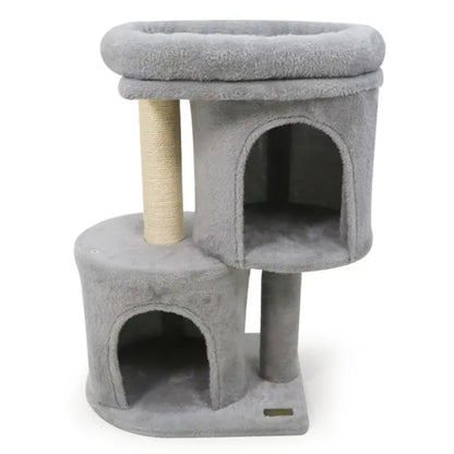 26" Compact Cat Tree with 2 Condos &