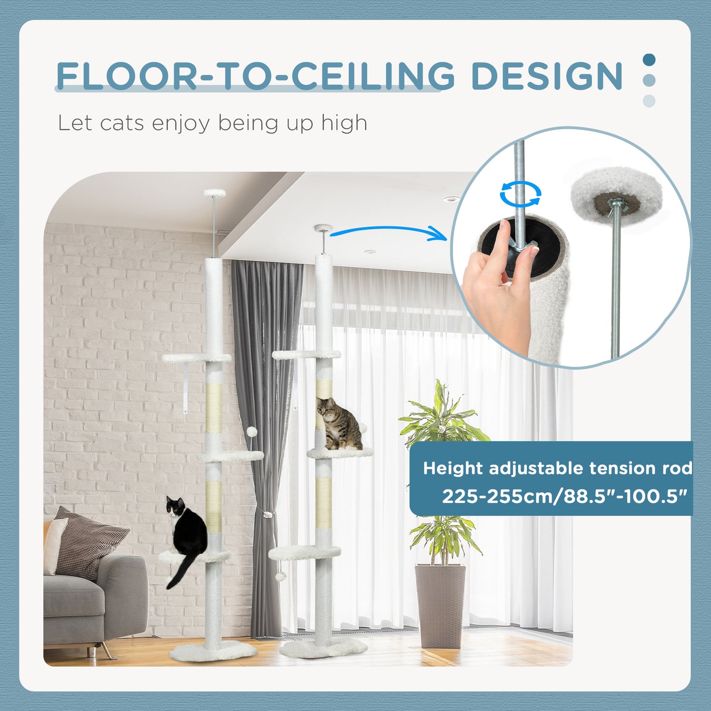 8.4' Floor to Ceiling Cat Tree