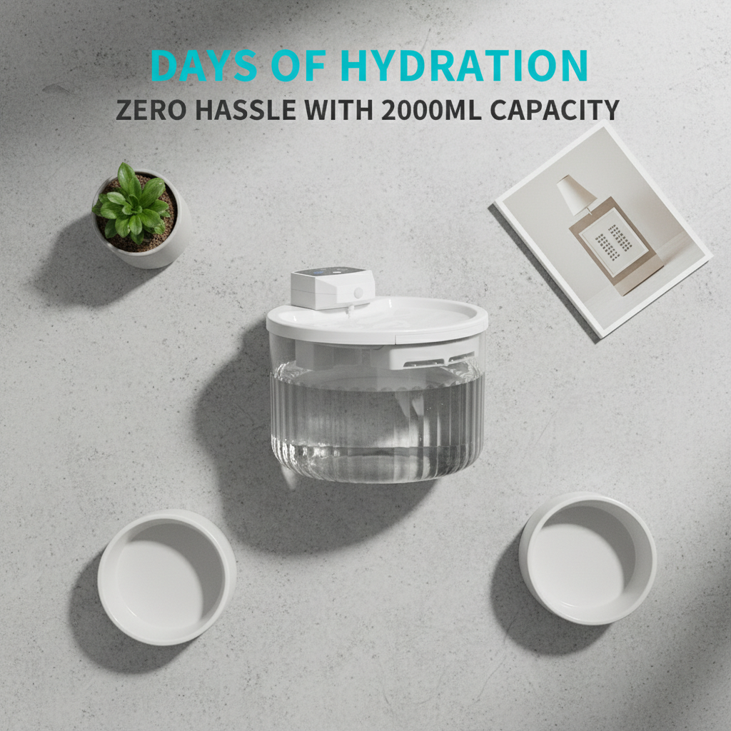 2000Ml Wireless Pet Drinking Fountain