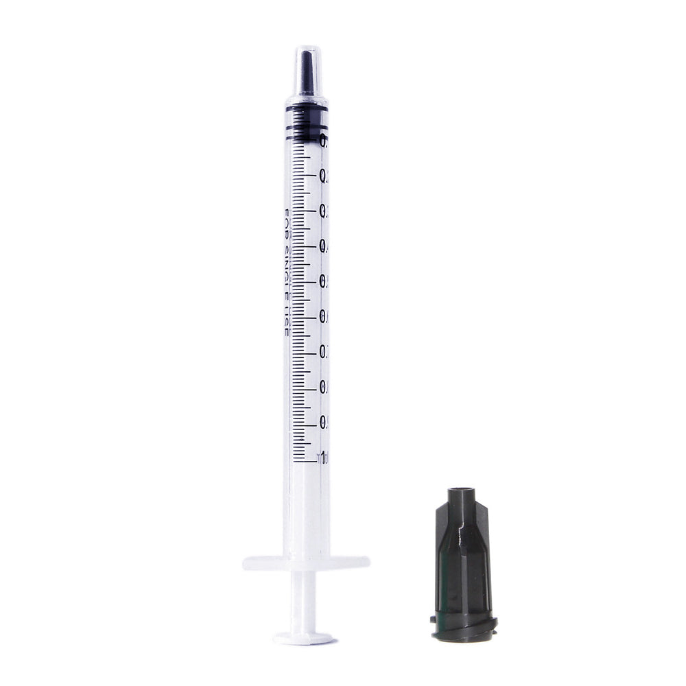 25Pcs Luer Slip Tip 1Ml Syringes with Caps