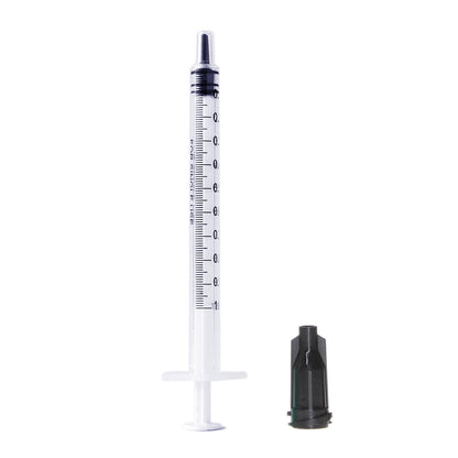 25Pcs Luer Slip Tip 1Ml Syringes with Caps