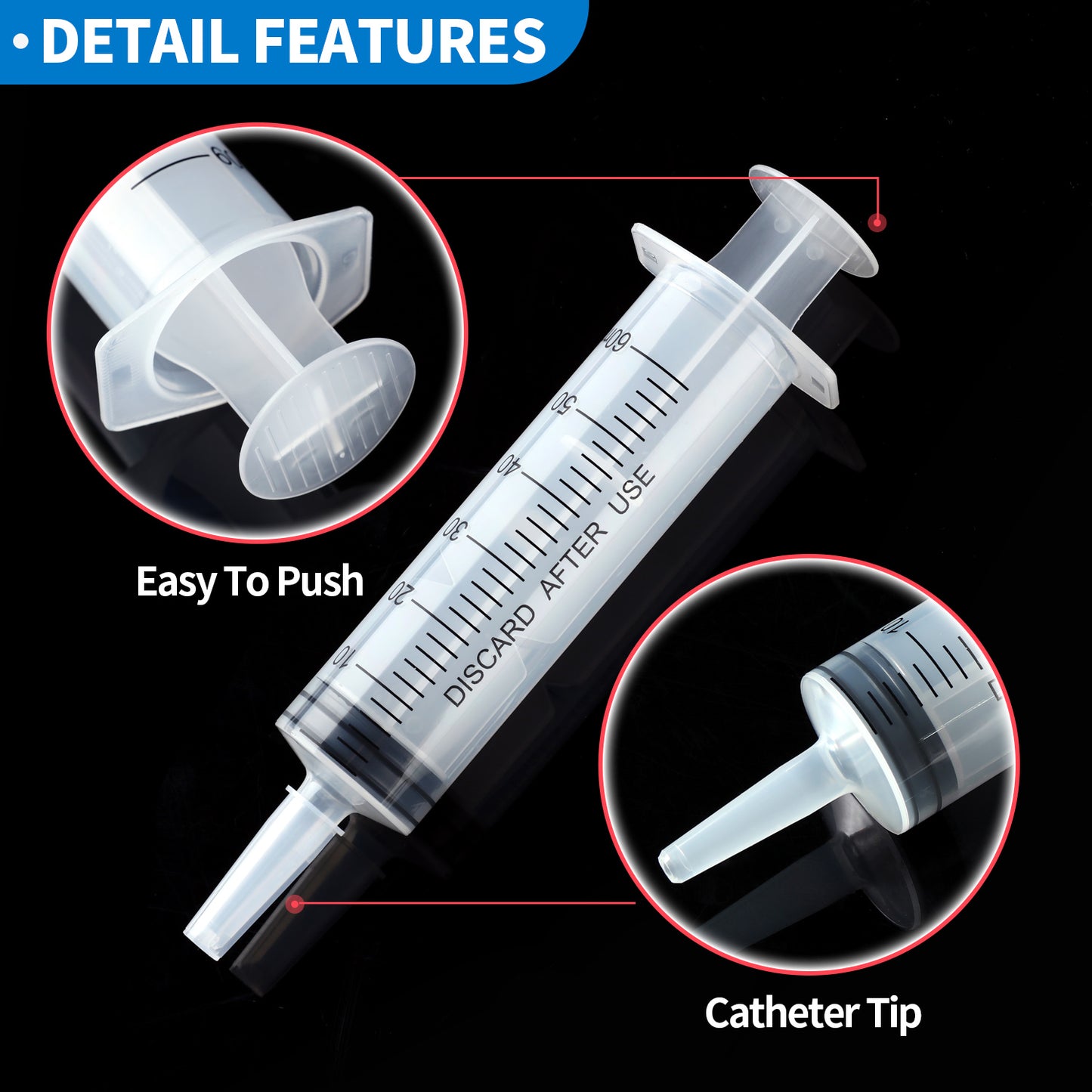 5Packs 60Ml Syringe for Industrial