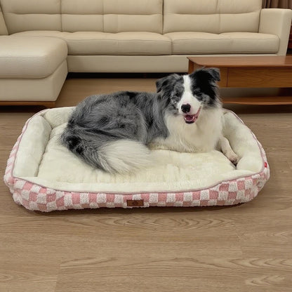 Thickened Warm Plaid Pp Cotton Dog Bed