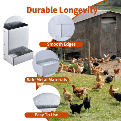 Poultry Feeding Metal Trough Chicken Parrot Bird Small