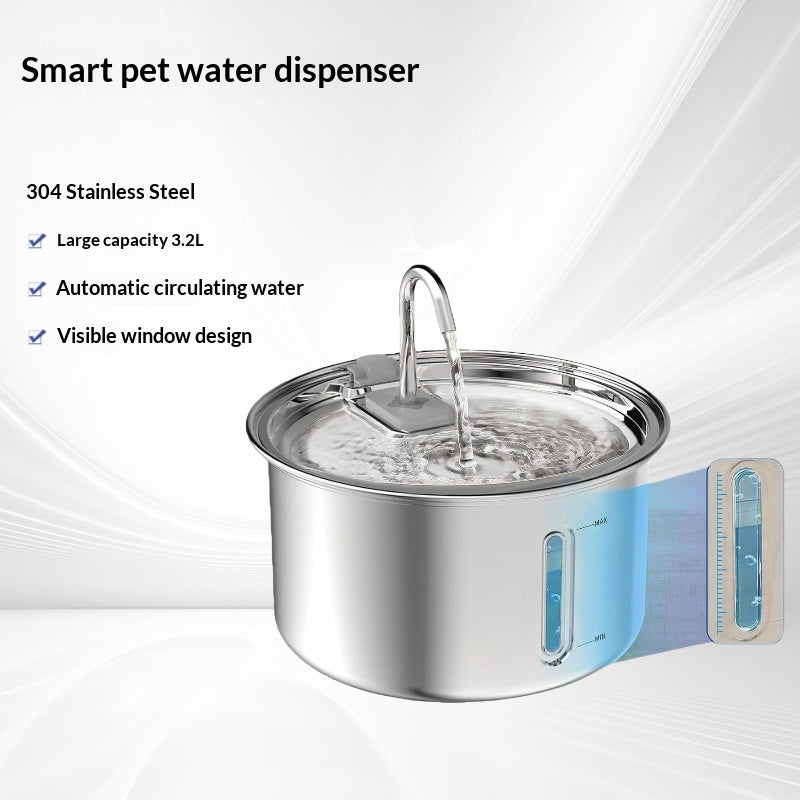 Pet Water Fountain 304 Stainless Steel Cat Water