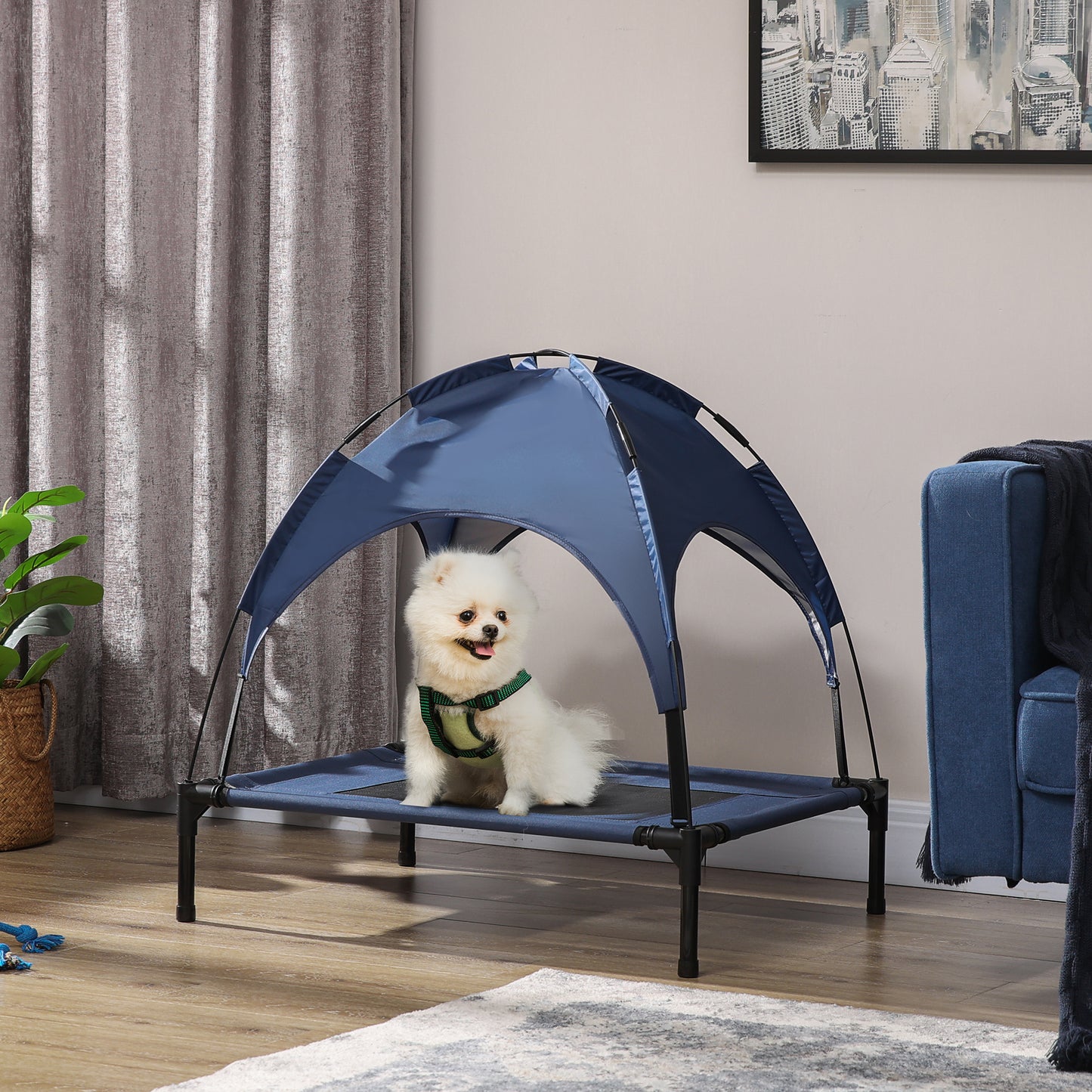 Elevated Portable Dog Cot Pet Bed with Uv