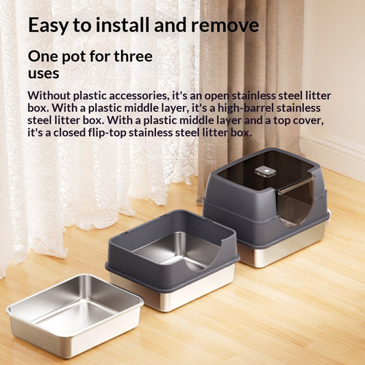 Odor-Proof Fully or Partially Enclosed Cat Litter Box