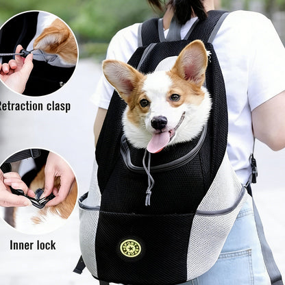 Pet Dog Carrier Puppy Travel Mesh Backpack Front