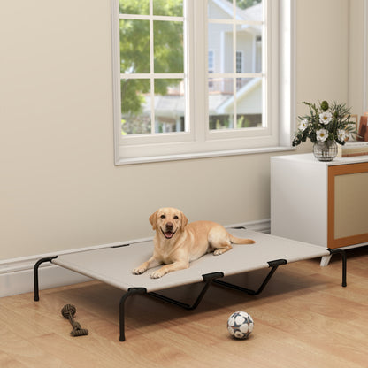 Elevated Dog Bed for Large Breeds Beige 60"L