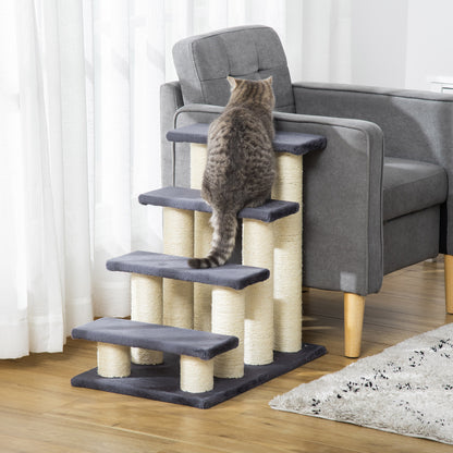 Cat Tree with 4 Steps for High Beds