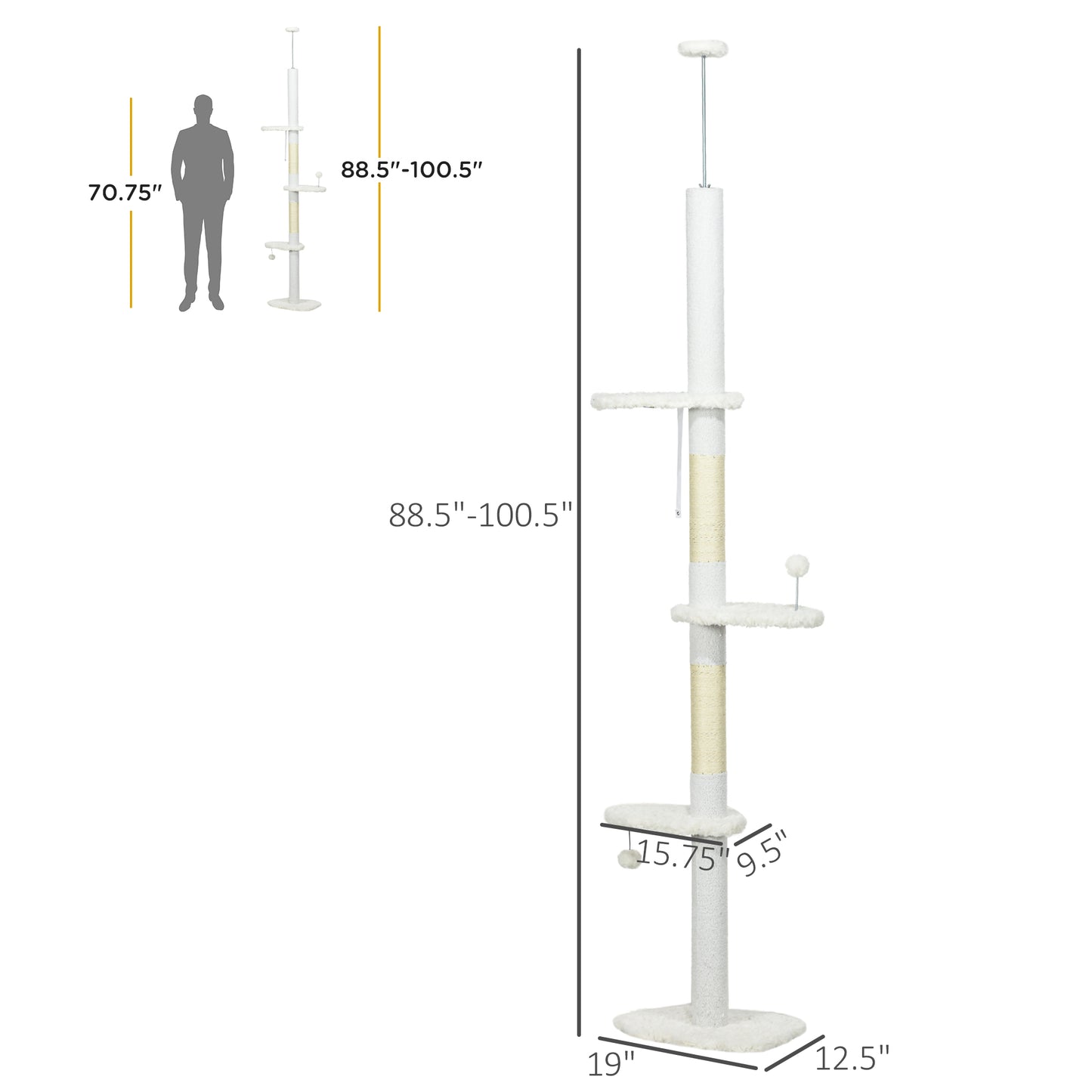 8.4' Floor to Ceiling Cat Tree