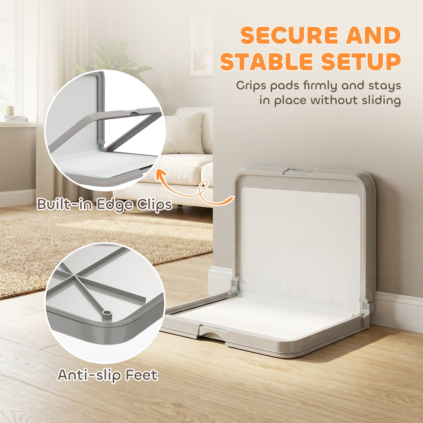 Pee Pad Holder Foldable Dog Litter Box With