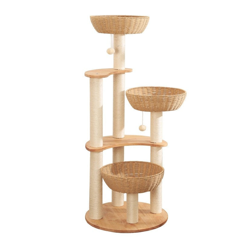 Multi-Level Cat House and Cat Tree Combo With