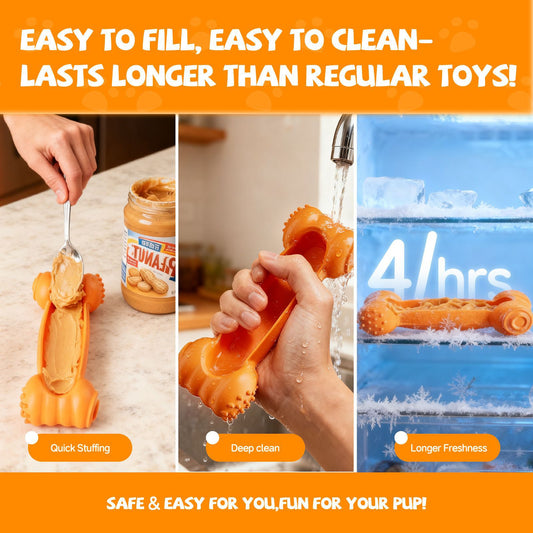 2-Piece Set of Dog Lick Bones Slow-Feeding Durable